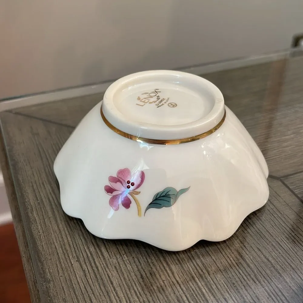 Lenox Barrington Vase & Bowl Floral Flower Vase & Trinket Dish